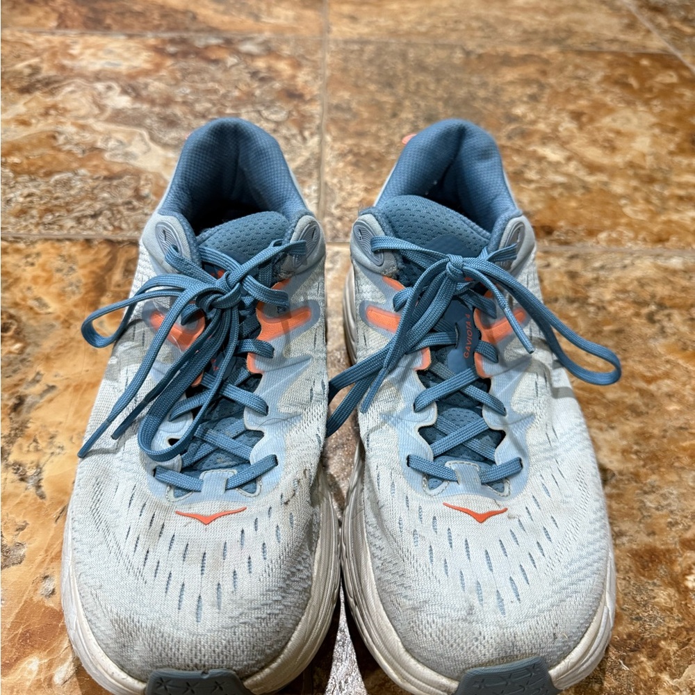 Hoka Blue and Orange Sneakers